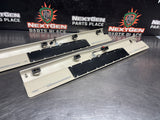 2011 FORD MUSTANG GT LH AND RH ILLUMINATED DOOR SILL TRIM SET TAN OEM #1494