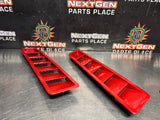 2013 FORD MUSTANG GT HOOD VENT LOUVERS PAIR RED OEM #1291