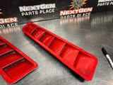 2013 FORD MUSTANG GT HOOD VENT LOUVERS PAIR RED OEM #1291