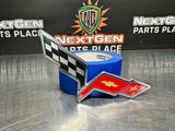 2011 C6 CORVETTE BOWTIE EMBLEM CROSSED FLAGS #741
